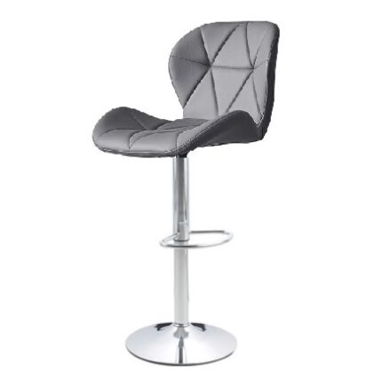 Барный стул  "Ракушка" (серый). Эко-кожа