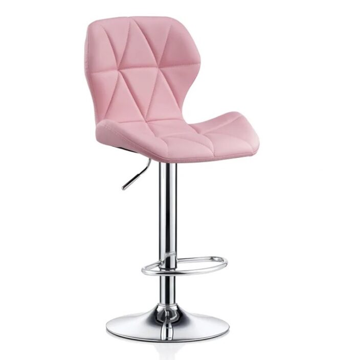 Барный стул  "Ракушка" (светло-розовый). Эко-кожа