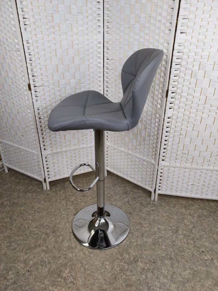 Барный стул клиента РАКУШКА (серый). Экокожа.