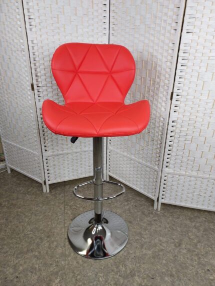 Барный стул клиента РАКУШКА (красный). Экокожа.
