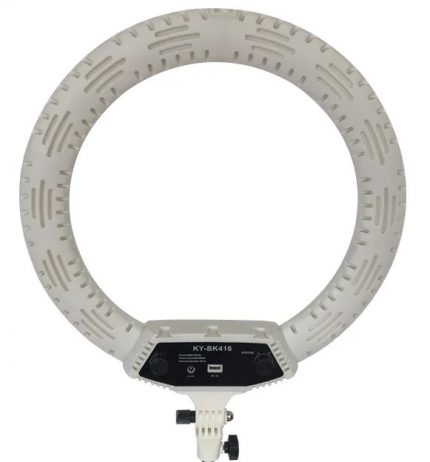 Кольцевая лампа KY-BK416 45см (60w) + усиленный штатив 2м (белый)