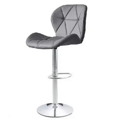 Барный стул клиента РАКУШКА (серый). Экокожа.