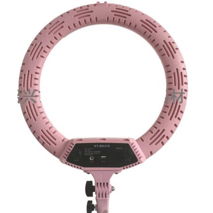 Кольцевая лампа KY-BK416 45см (60w) + усиленный штатив 2м (розовый)